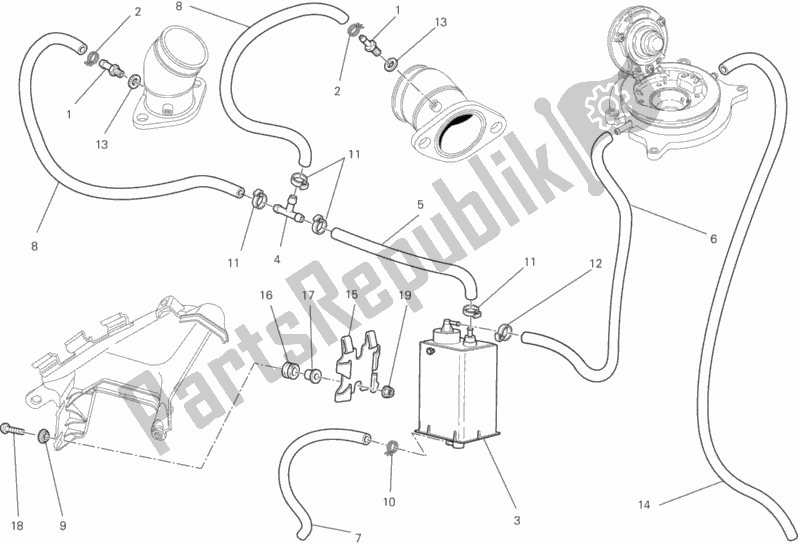 All parts for the Canister Filter of the Ducati Monster 795-Thai 2013